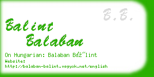 balint balaban business card